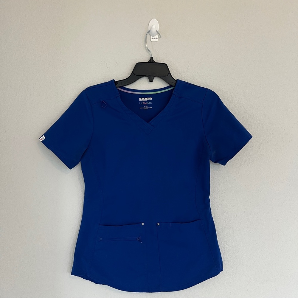 Scrubstar Royal Blue Scrub Top Size XS